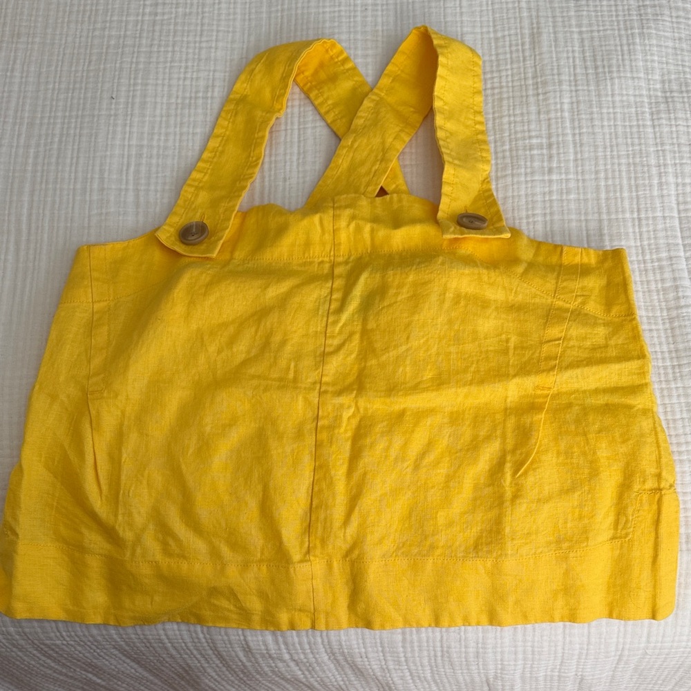 Everlane Yellow Linen Crossback Top